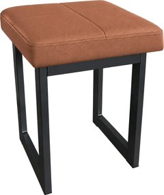 Taboret Solid podstawa metalowa stołek loft Eko-skóra : Kolor Stelaża - Czarny , Kolor tkaniny - EKO-SKÓRA - 14D, Typ tkaniny - Eko-skóra , Wysokość - 45 cm