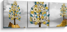 Obraz - Kwitnienie (z zegarem) (90x30 cm)