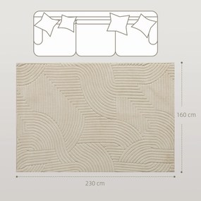 HOMCOM Maszynowo tkany dywan, 15 mm wysokości, uniwersalny, antypoślizgowy, Kremowy