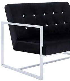 Zgrabna 2-osobowa sofa Aparro - aksamit, czarna