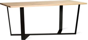 Stół z litym drewnianym blatem Black