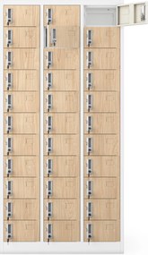 Metalowa szafa depozytowa Eco Design Oliver 90x45x185 cm, biały/dąb sonoma