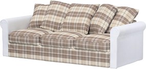 Pokrowiec na sekcję 3-osobową Grönlid, nierozkładaną kolor beżowy tkanina strukturalna, wzorzysta