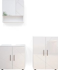 Zestaw mebli łazienkowych biały wysoki połysk 80x41x58.6 irma