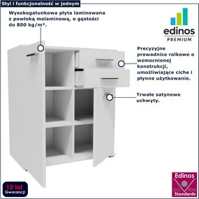 Biała komoda nowoczesna z 2 szufladami G6-H90