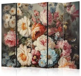 Parawan akustyczny Kwiaty 225x172 cm 5-częściowy beżowy ARTGEIST B