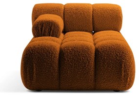 Pomarańczowy moduł sofy z materiału bouclé (lewostronny) Bellis – Micadoni Home