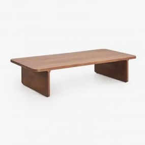 Stolik Kawowy Ogrodowy Prostokątny 140x65 Cm Z Drewna Akacjowego Noira Akacja Brąz - Sklum