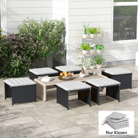 Outsunny Poduszka siedzeniowa do ogrodu z pikowaniem, 40 x 40 x 4 cm, jasnoszary