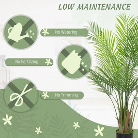 HOMCOM Sztuczna Palma duża 120 cm, Roślina sztuczna w donicy do salonu i biura