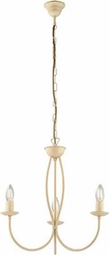Botte - Żyrandol z żelaza lakierowanego na kolor kości słoniowej z dekoracją z efektem piklowania, 3 lampy, 110 cm - Ø45 cm - BL147-3-AV
