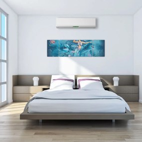 Obraz - Syrenka z delfinami (170x50 cm)