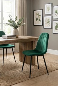 Zielone krzesło welurowe na czarnych nogach N0-T45