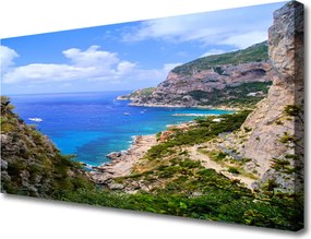 Obraz canvas na ścianę Rajska Plaża u Podnóża Gór