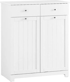 SoBuy Komoda na bieliznę z dwiema szufladami Biały 38x78x89.99cm Funkcjonalny BZR33-II-W