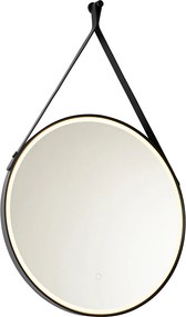 Nowoczesne lustro łazienkowe czarne z oświetleniem LED i dotykowym ściemniaczem - Pien