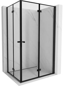 Mexen Mist-F Duo kabina prysznicowa składana prawa 75 x 120 cm, czarna ramka, czarna - 8A6-075L-120P-70-70