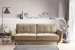 Sofa rozkładana z funkcją spania BELLIS VELVET beżowa ELTAP