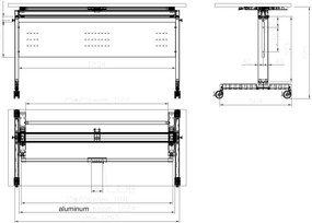 Mobilny stół PRIMO MOBI, 1400 x 600 mm, podstawa czarna, orzech