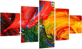 Obraz - Niebieska abstrakcja za pomocą pędzla (125x70 cm)