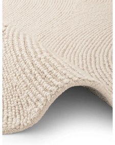 Wełniany okrągły dywan tkany ręcznie w jasnym naturalnym kolorze ø 150 cm Eleni Natural White – Hanse Home