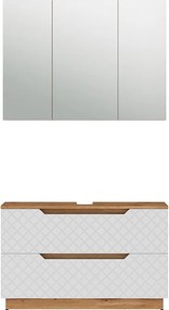 Zestaw mebli łazienkowych dąb/biały ze strukturą płytek 99.4x32x62.5 lotta