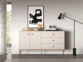 Komoda MELLANIE 2D3S 160cm kaszmir/złoty ML MEBLE
