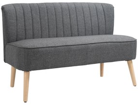 HOMCOM 2-osobowa kanapa sofa tapicerowana meble wypoczynkowe szeroka jasnoszara