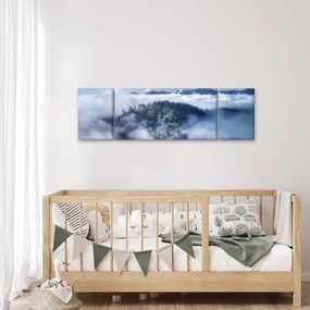 Obraz lasu we mgle (170x50 cm)