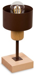 Lampka nocna stołowa DTI-BR10x10BU buk brązowa 1xE27
