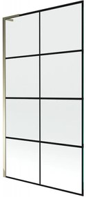 Mexen Next L parawan nawannowy 1-skrzydłowy 100 x 150 cm, czarny wzór, złoty - 895-100-000-03-77-50