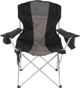 Składane krzesło kempingowe XL czarne/szare
