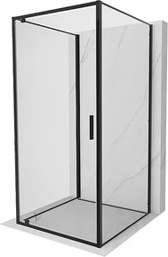 Mexen Exo-3S kabina prysznicowa 3-ścienna uchylna 100 x 100 cm, transparent, czarna - 8181-100-100-70-00-3S