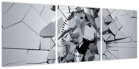 Obraz abstrakcja 3D (z zegarem) (90x30 cm)