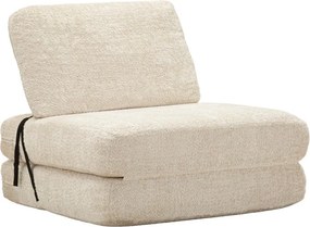 Biały rozkładany fotel z materiału bouclé Faster – Mauro Ferretti