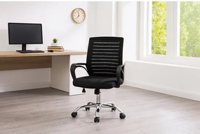 Czarne tapicerowane krzesło biurowe Evon – Bonami Essentials