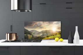 Dekor Szklany do Kuchni Ostatnie Promienie nad Doliną