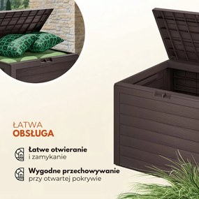 Pojemnik do przechowywania WOODEBOX, 190L, 78x44x55cm, ciemny brąz Prosperplast