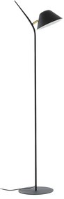 Czarna lampa stojąca z metalowym kloszem (wysokość 152 cm) Aurelia – Kave Home