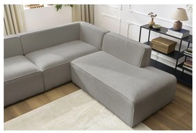 Jasnoszary narożnik modułowy z materiału bouclé (prawostronny/w kształcie litery U) Megeve – Bobochic Paris