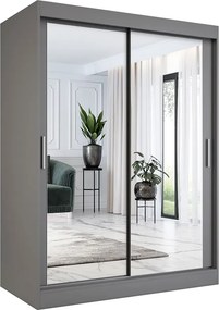 Antracytowa szafa przesuwna z lustrem 150 cm B9-C53
