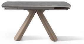 Elegancki stół z szarym ceramicznym blatem na hartowanym szkle. Rozmiary 160 (240) x 90 cm. Metalowa podstawa ze stali szczotkowanej nadaje mu nowoczesny charakter i wyjątkową trwałość.