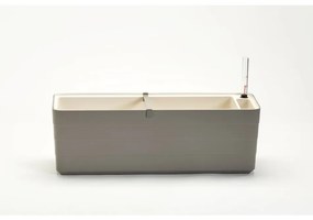 Plastia Skrzynka na kwiaty samonawadniająca Berberis 60, szary + kość słoniowa, 60 cm