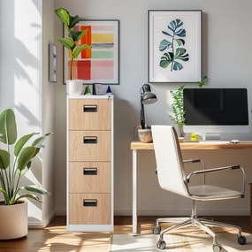 Szafka kartotekowa Eco Design Sara V004 46x62x132 cm biały/dąb sonoma