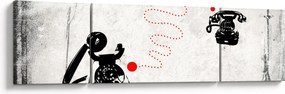 Obraz - Rysunek telefonu w stylu Banksy (170x50 cm)