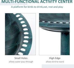 Outsunny Karmnik dla Ptaków z Podstawką Zielony Fontanna dla Ptaków Wysokość 69.5cm do Ogrodu Balkonu | Aosom PL