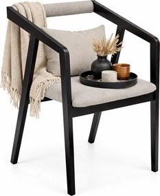 Czarno-szare krzesło tapicerowane vintage H9-F11