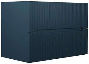 Szafka łazienkowa wisząca  ryflowana niebieska - 80 cm - PAVANI