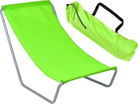 Zielony materiałowy składany leżak plażowy E4-M46