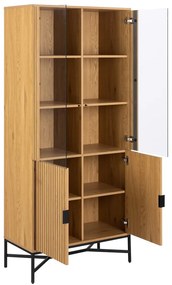 Witryna w dekorze dębu w naturalnym kolorze 80x180x40 cm Jaipur – Actona